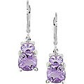 Silver Amethyst and Rose de France Earrings