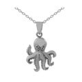 Sterling Silver Polished Octopus Necklace