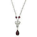 Sterling Silver Garnet Filigree Heart Necklace