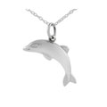 Sterling Silver Small Puff Dolphin Necklace