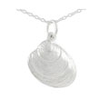 Sterling Silver Oyster Shell Puff Necklace