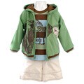Baby Togs Boy's Green 3-piece Shorts Set