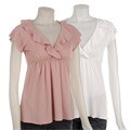 Tammy Mars Women's Ruffle Neck Cross-over Shirt