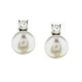 Sterling Freshwater Pearl Cubic Zirconia Earrings