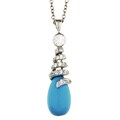 Sterling Silver Syndicate Turquoise CZ Necklace
