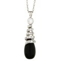 Sterling Silver Onyx Cubic Zirconia Necklace