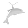 Sterling Silver Large Hollow Dolphin Necklace