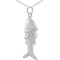 High Polish Sterling Silver Movable Fish Pendant