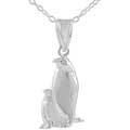High Polish Sterling Silver Two Penguin Pendant