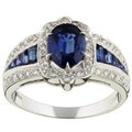 18k Gold Sapphire and 1/2ct TDW Diamond Ring