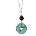 Sterling Silver Turquoise Blue Magnesite Necklace
