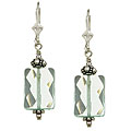 Sterling Silver Aqua Quartz and Bali Bead Earrings