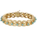 14k Yellow Gold and Turquoise Bracelet