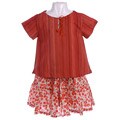 Isabel Garreton Girl's 2-piece Red/ Striped Skirt Set