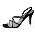 Stuart Weitzman Quadro Black Evening Sandals