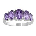Sterling Silver Oval Amethyst Ring