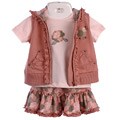 Minibasix Infant Girl's Pink 3-piece Skirt Set