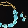 Goldtone Turquoise Necklace and Earring Set