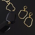 Goldtone Black Crystal Necklace and Earring Set