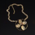 Goldtone Natural Crystal Flower Necklace