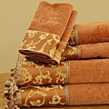 Damask Fringe 6-piece Terracotta Towel Set