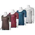 Energie Women's Half-sleeve Heathered Baby Doll Top