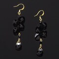 Goldtone Black Crystal Earrings