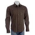 191 Unlimited Men's Brown Stripe Woven Shirt 