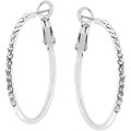 Silvertone Cubic Zirconia Hoop Earrings