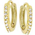 Goldtone Hoop CZ Earrings