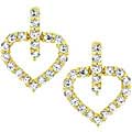 Goldtone Heart-shape Cubic Zirconia Earrings