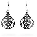 Two-tone Silver and Gold Tear Drop Tribal Earrings