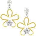Goldtone Daisy Cubic Zirconia Earrings