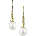 10k Yellow Gold Freshwater Rice Pearl Earrings