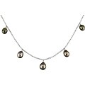 14k Gold Black Tahitian Pearl Drop Necklace (8-10mm)