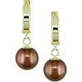 14k Gold Brown Tahitian Pearl Earrings (8-9mm)