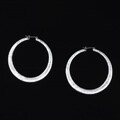 Silvertone Textured Hoop Earrings