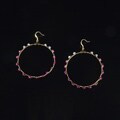 Goldtone Pink Crystal Earrings