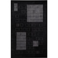Hand-knotted Silken Abstract Box Rug (2'6 x 10')