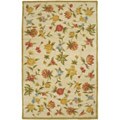 Hand-knotted Crimson Floral Silken Rug (8'x10')