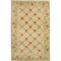 Hand-knotted Lattice Rose Silken Rug (5' x 8')
