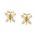 14k Gold Cubic Zirconia Butterfly Earrings