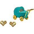 14k Gold Diamond-cut Heart Stud Earrings