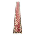 Sino Tabriz Hand-knotted Red/ Black Rug (2'6 x 24')