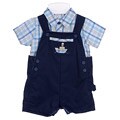 Petit Ami Newborn Boy's 2-piece Navy Coverall Set