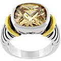 Two-tone Designer-inspired Champagne CZ Ring