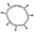 Sterling Silver Dangling Teardrop Bracelet