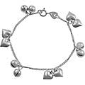 Sterling Silver Jingle Bells and Hearts Bracelet