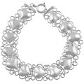 Sterling Silver Thick Linked Heart Bracelet