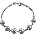 Sterling Silver Linked Hearts Bracelet